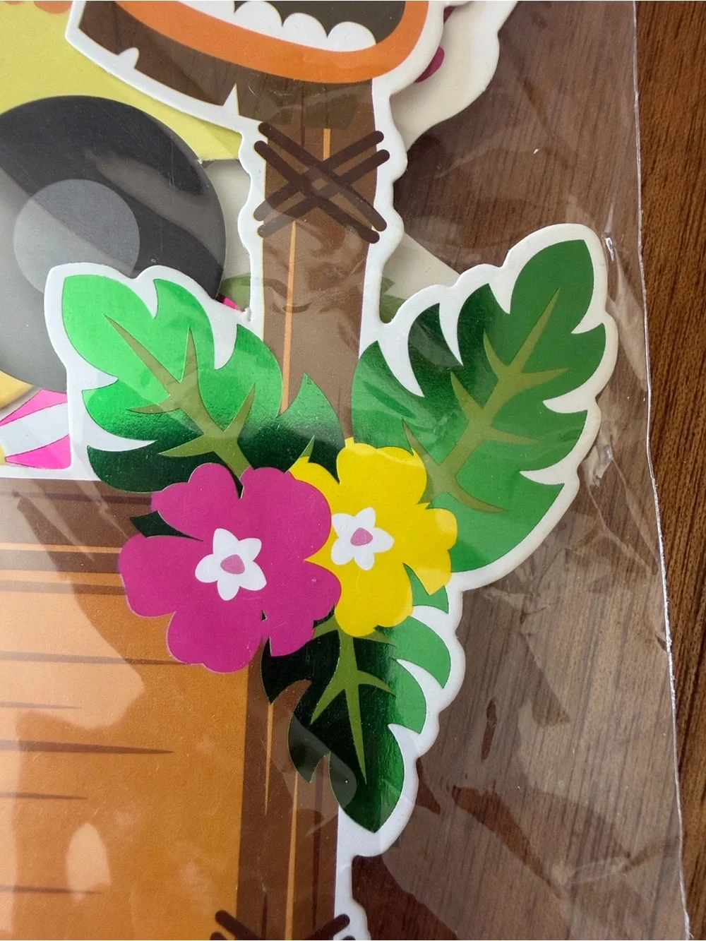 Hobby Lobby Tropical Party Photo Props - Pink, Green, Yellow